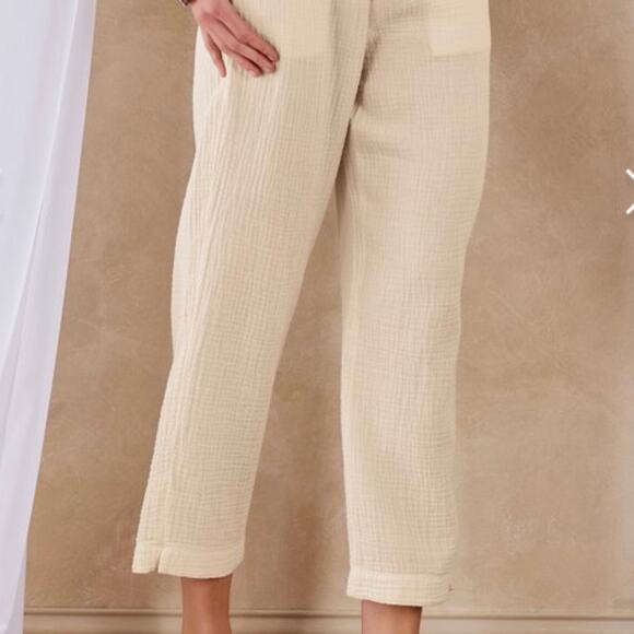 Soft Surroundings Pants - NEW Soft Surroundings Womens Size Large 14/16 Beach Bound Gauze Crop Pants